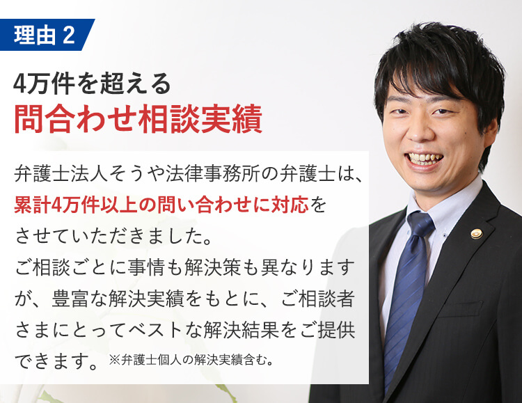 4万件を超える問い合わせ相談実績