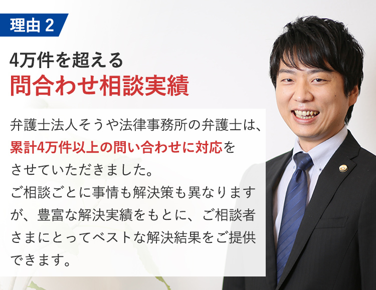4万件を超える問い合わせ相談実績